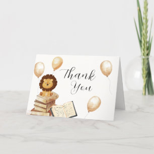 Elegant Boho New Chapter Lejon Balloon Baby Shower Tack Kort
