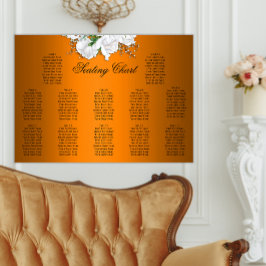 Elegant Boho Orange, sätet Vit ros Bröllop Poster