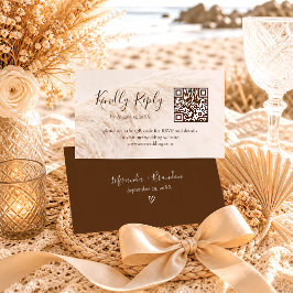 Elegant Boho Pampasgräs Bröllop RSVP-kort Tilläggskort