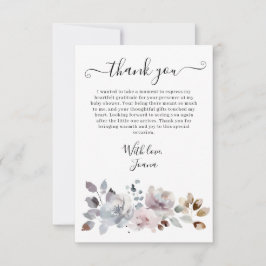 Elegant Boho Pastel Blooms Blommigt Baby Shower Tack Kort