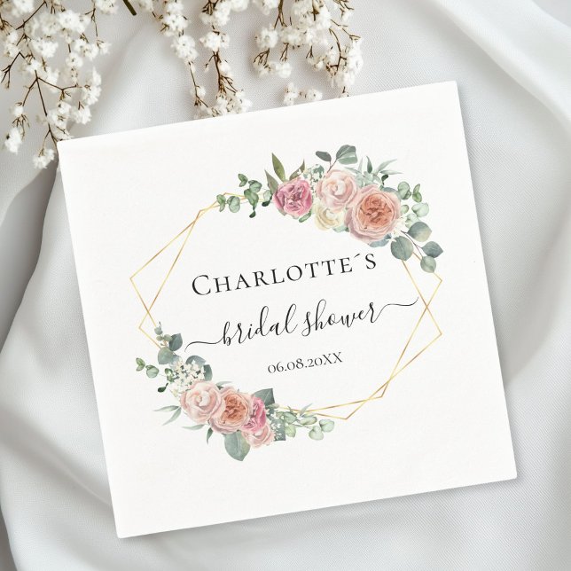 Elegant Boho Pastel   Pappersservett (Personalized Elegant Boho Pastel Napkins)