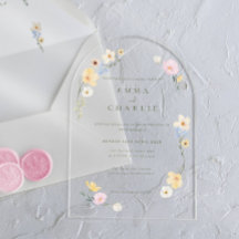 Elegant Boho Pastell Vilda Blommor Vår Sommar Bröl