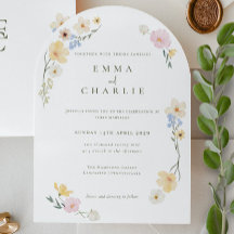 Elegant Boho Pastell Vilda Blommor Vår Sommar Bröl