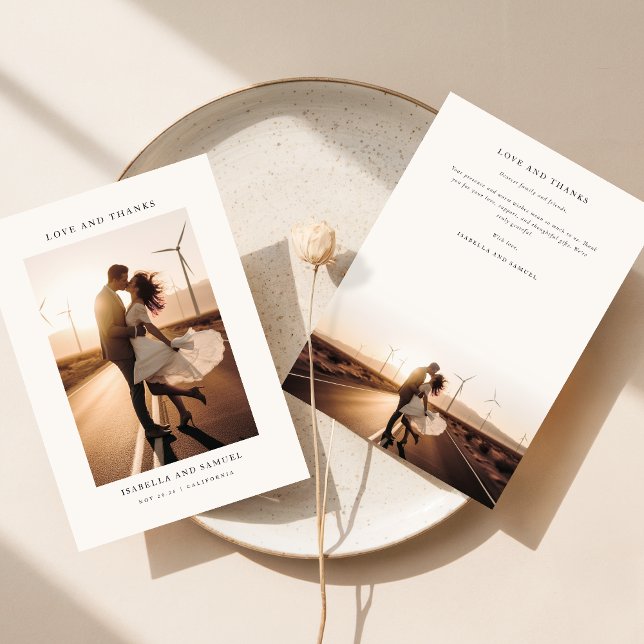 Elegant Boho Photo Bröllop - tackkort Tack Kort (Skapare uppladdad)