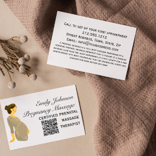 Elegant Boho Prenatal massage Therapist QR- kod Visitkort