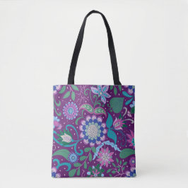 Elegant Boho Purple Floral   Tygkasse