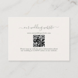 Elegant Boho QR Code Sage Grönt Bröllop webbplats Tilläggskort