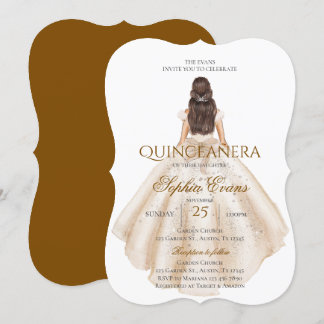 Elegant Boho Quinceanera Princess Inbjudningar
