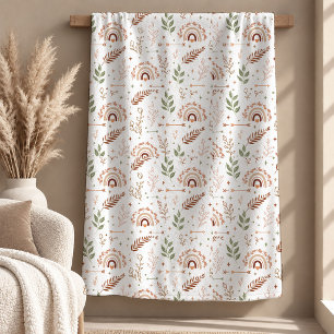 Elegant Boho Regnbågar Blad Kastar Täcke Dekor A Fleecefilt