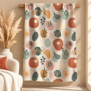 Elegant Boho Regnbåge Blad Former Accent Kudd A Fleecefilt