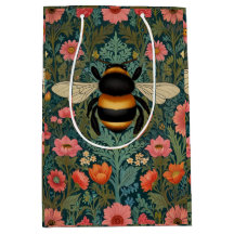 Elegant boho retro bumblebee spring florals