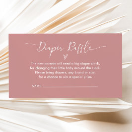 Elegant Boho Rosa Diaper Raffle Biljett