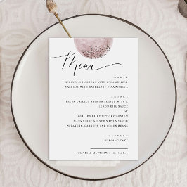 Elegant Boho Rosa Erröda Måne | Bröllopsmiddag Meny