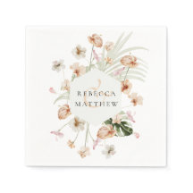 Elegant Boho Rosé Blommig Grönska Bröllop