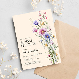 Elegant Boho Rustic WildblomMöhippa Inbjudningar