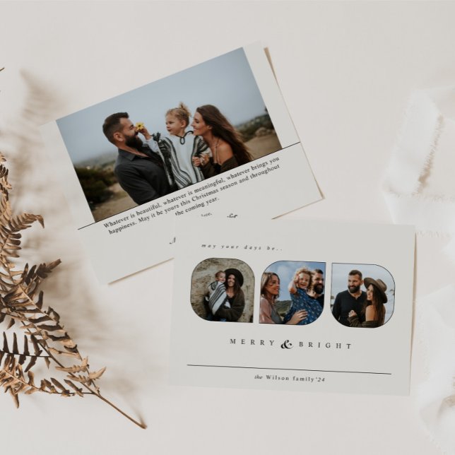 Elegant Boho Script Typography 4 Photo Julkort (Skapare uppladdad)