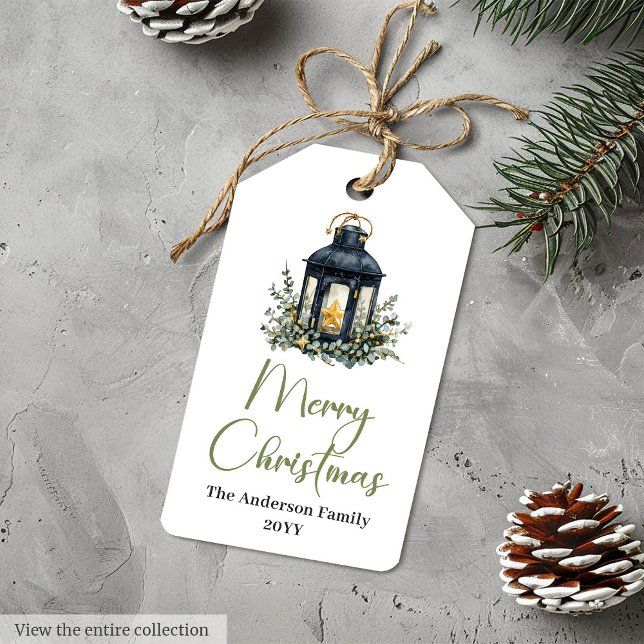 Elegant Boho Skandinavisk Julpresentkort Presentetikett (Elegant Boho Scandinavian Holiday Gift Tag

)