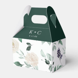 Elegant Boho Smaragd Grönska Lövbröllop Presentaskar