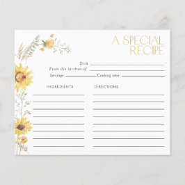 Elegant Boho Solros Möhippa Recept Card