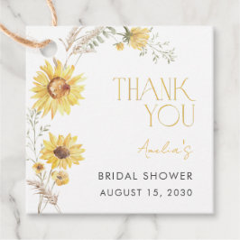 Elegant Boho Solros Möhippa Tack Gåvor Etiketter