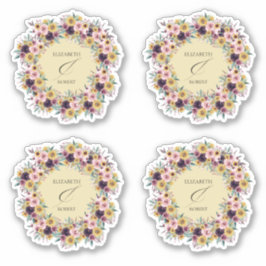 Elegant Boho Solros Rustik Blommig Höstbröllop Klistermärken