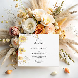 Elegant Boho solros Spara datum inbjudan