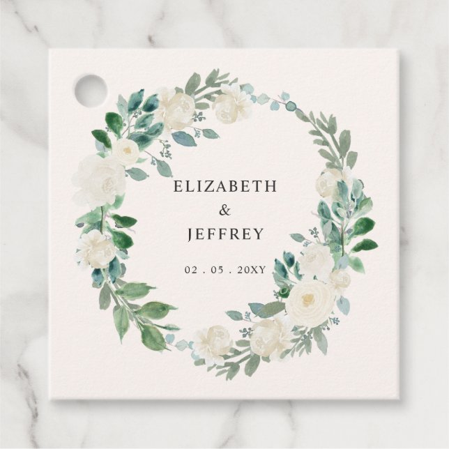 Elegant Boho Sommar Vår Elfenbenskusten Blommigt B Gåvor Etiketter (Framsida)