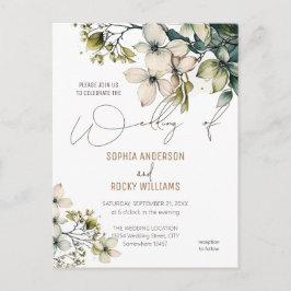 Elegant Boho Söt Vildblomma Blommig bröllopskort Helg Vykort