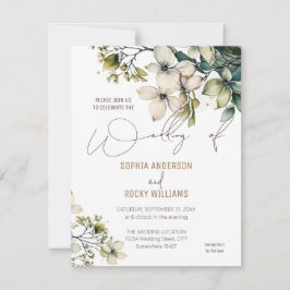 Elegant Boho Söt Vildblomma Blommig bröllopskort Tack Kort