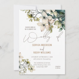 Elegant Boho Söt Vildblomma Blommig bröllopskort Tack Kort