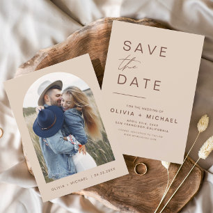 Elegant Boho Spara datum Foto Minimalistisk Datumet
