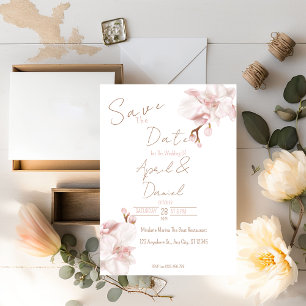 Elegant Boho Spara Datum Mjuk Rosa Orkidé Datumet