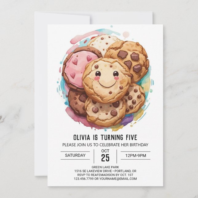 Elegant Boho Sprinkles Cookies Birthday Inbjudningar (Framsida)