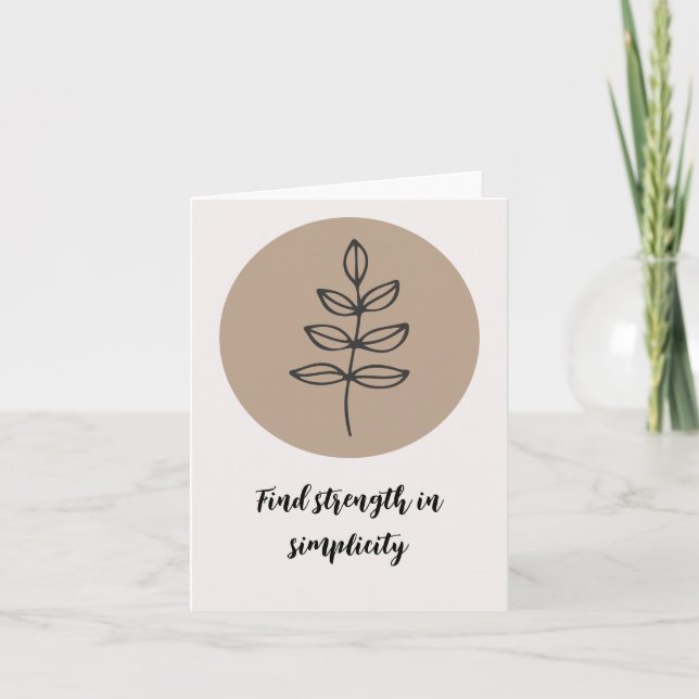 Elegant Boho Stil Blommig Linjedragning Citat Kort (Framsida)