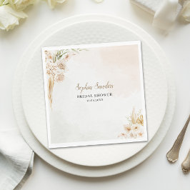 Elegant Boho Style with Beige & Yellow Flowers Pappersservett