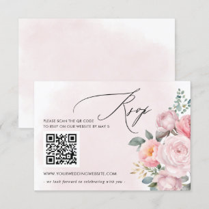 Elegant Boho Summer Vår Blommigt QR CODE OSA Kort