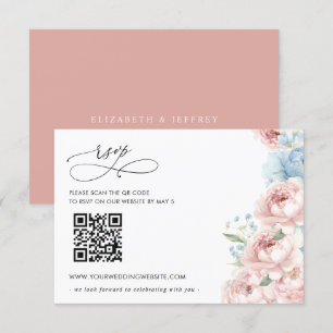 Elegant Boho Summer Vår Blommigt QR CODE OSA Kort