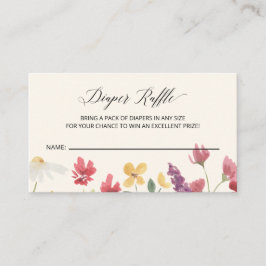 Elegant Boho Summer Wildblommor Diaper Raffle Tilläggskort