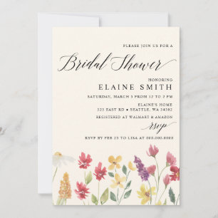Elegant Boho Summer Wildblommor Möhippa Inbjudningar