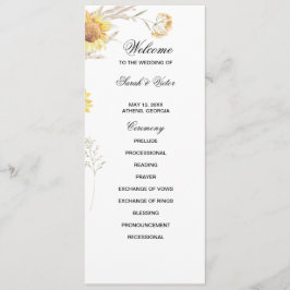 Elegant Boho Sunrows dubbla-programkort Program