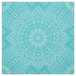 Elegant Boho Teal Blue Mandala Tyg