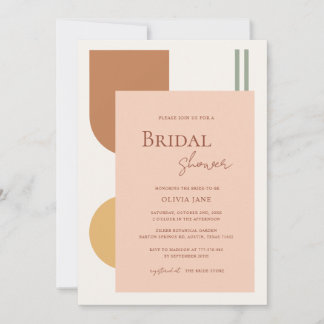 Elegant Boho Terracotta Arches Retro Bridal Shower Inbjudningar
