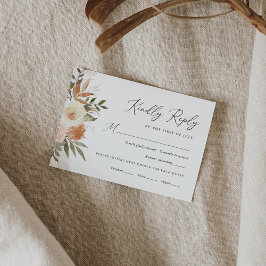 Elegant Boho Terracotta Blommigt Bröllop OSA Kort