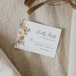 Elegant Boho Terracotta Blommigt Bröllop OSA Kort