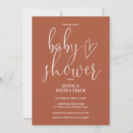 Elegant Boho Terrakotta Könsneutral Baby Shower Inbjudningar