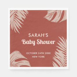 Elegant Boho Tropical Lövs Baby Shower Pappersservett