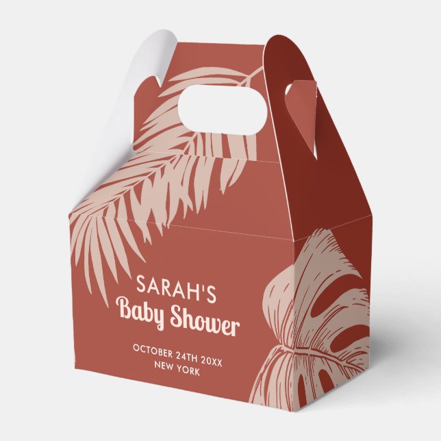 Elegant Boho Tropical Lövs Baby Shower Presentaskar (Framsidan Sidan)