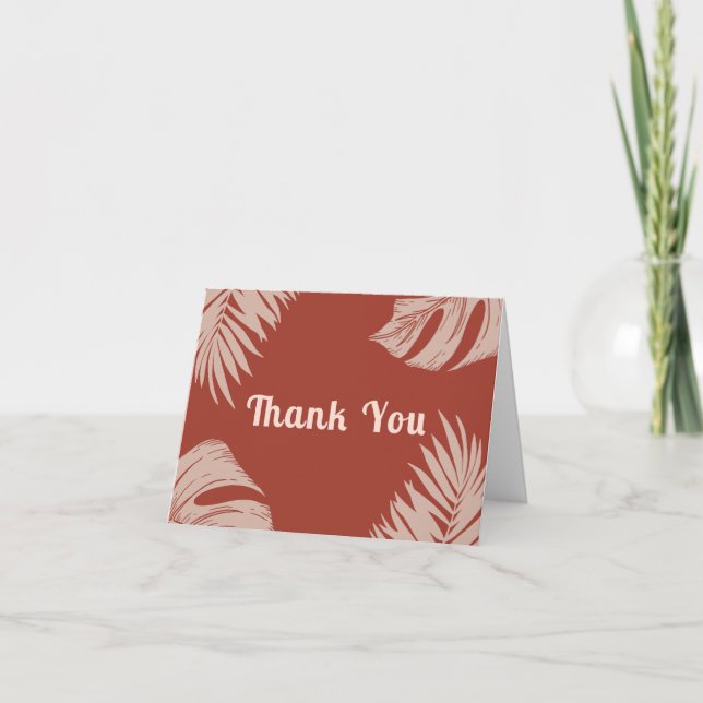 Elegant Boho Tropical Lövs Baby Shower Tack Kort (Framsida)