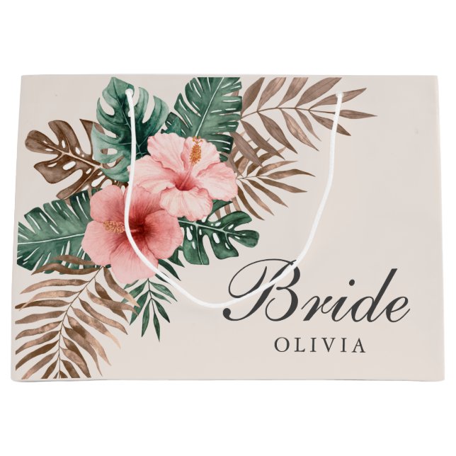 Elegant Boho Tropical Watercolor Blommigt Bride (Framsidan)