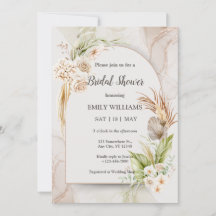Elegant Boho Tropisk Pampas Gräs Bröllopsdusch